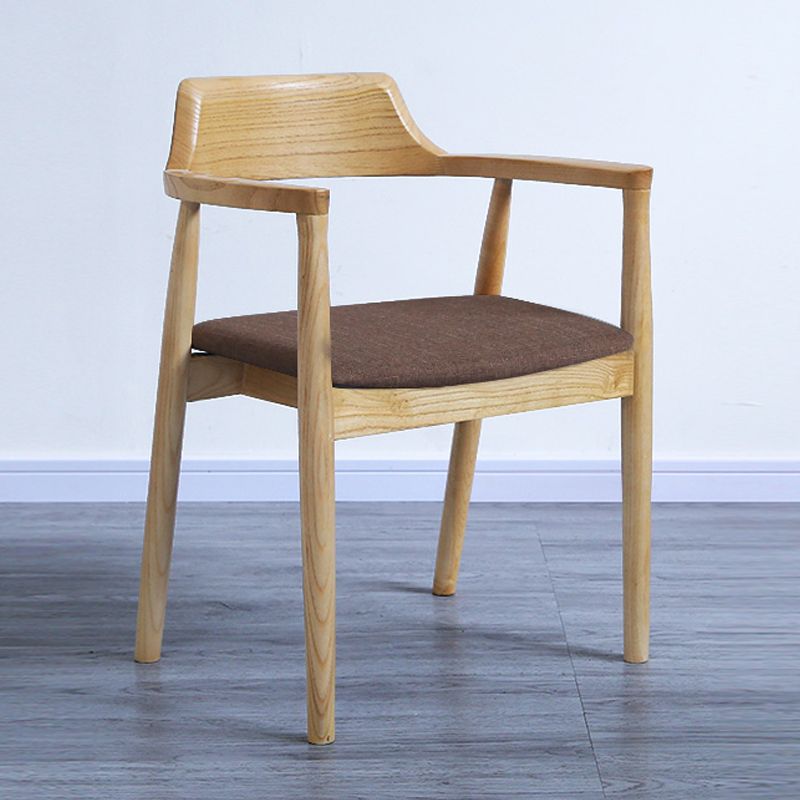 Contemporary Dining Chair 20'' Wide Open Arm Chair with 4 Wood Legs for Home