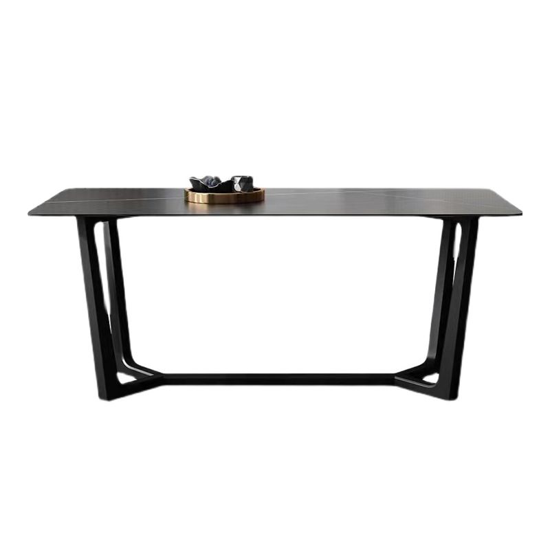 Mesa de comedor de estilo industrial mesa de piedra rectangular con base de caballete