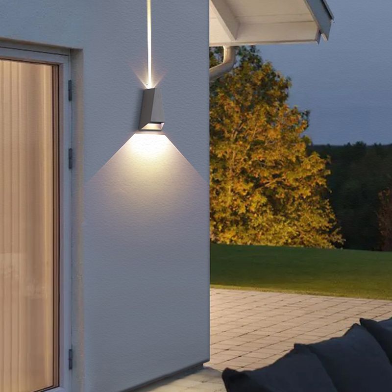 Zeitgenössische schwarze Wandleuchte geometrische Wandscheibe mit Aluminium für draußen