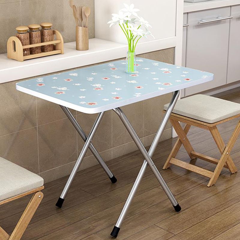 Metal and Wood Table 31.5"L Mid-Century Modern Style Home Folding Rectangular Dining Table