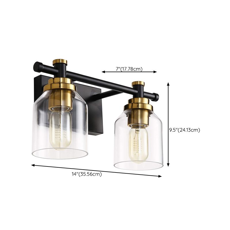 2 / 3 / 4 - Light Vanity Light Iron & Glass Traditional Bath Vanity Light in Gold & Clear