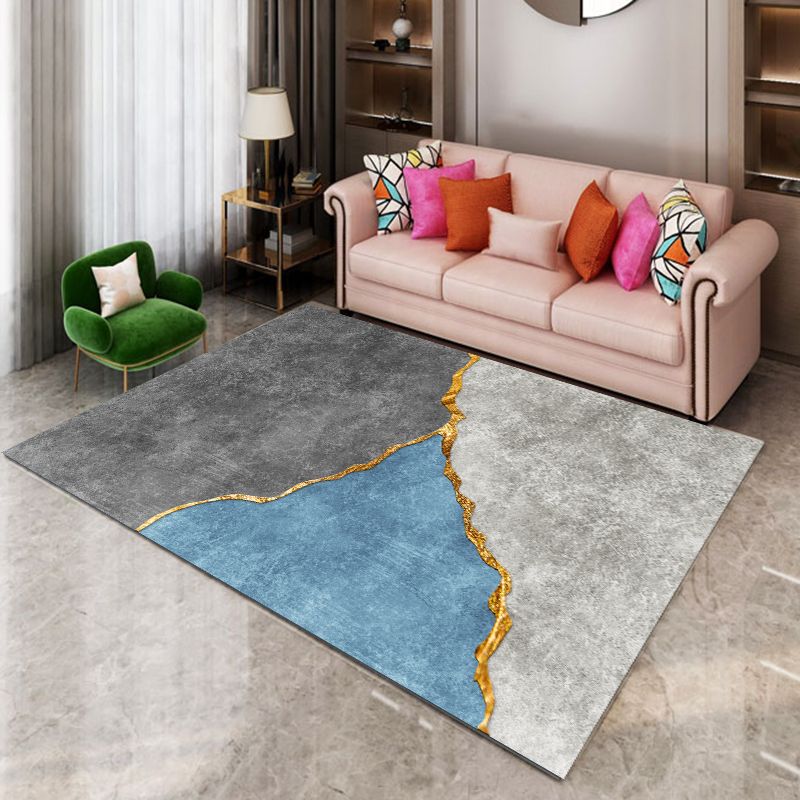 Contemporary Area Rug Leisure Abstract Pattern Indoor Rug Polyester Carpet for Living Room