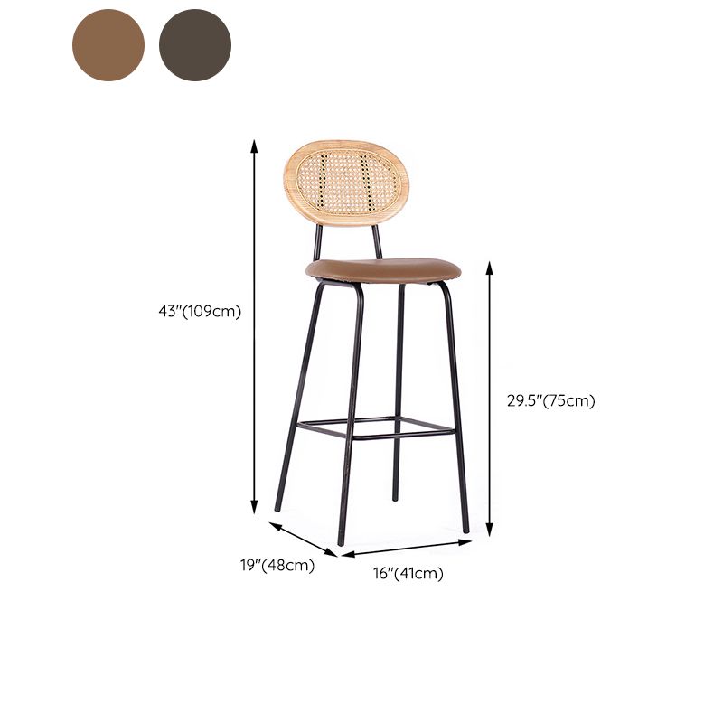 Contemporary Low Back Dining Stool Armless Bar Stools with Cushion