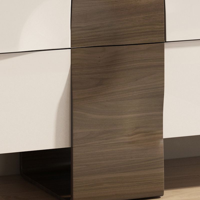 Contemporary Horizontal Double Dresser White/Gray Storage Dresser for Home