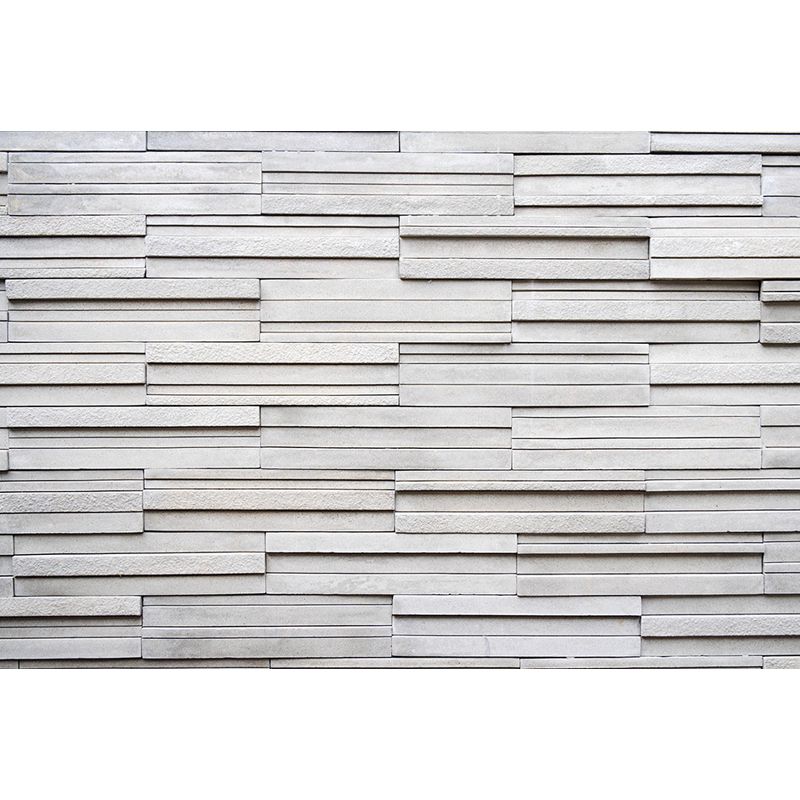 Brickwork Pattern Mural Wallpaper White Contemporary Wall Covering for Living Room