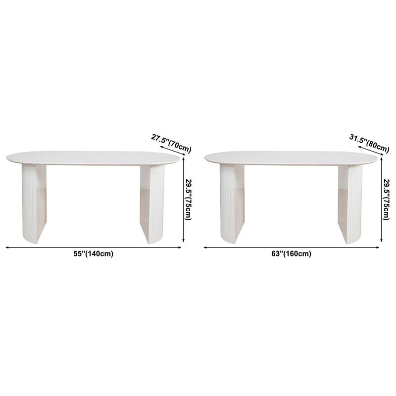 Mesa de comedor ovalada de doble pedestal de mesa de madera simple de madera maciza