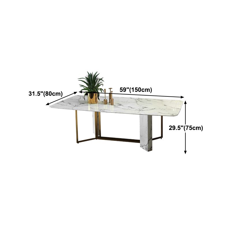Stone Top Table Rectangle Dining Table for Home Kitchen Dinner