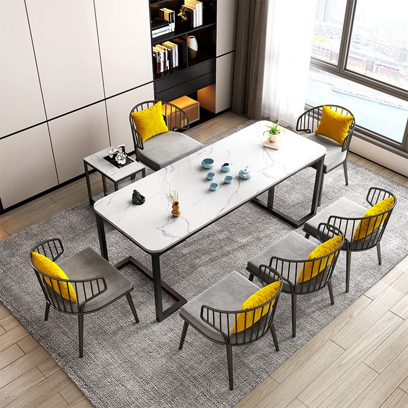 Grey Upholstered Dining Chairs Metal Windsor Back Arm Chairs