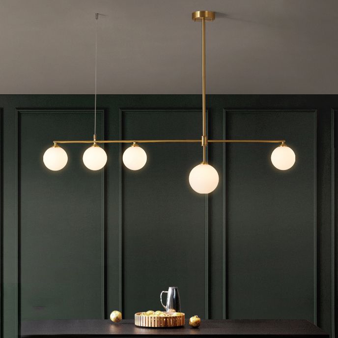 Simplicity Linear Hanging Lamps Glass Ceiling Pendant Light for Dining Room