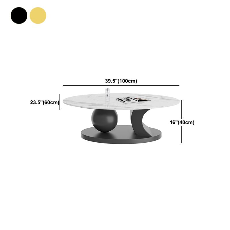 Glam Abstracts Coffee Cocktail Table Oval Cocktail Table for Home