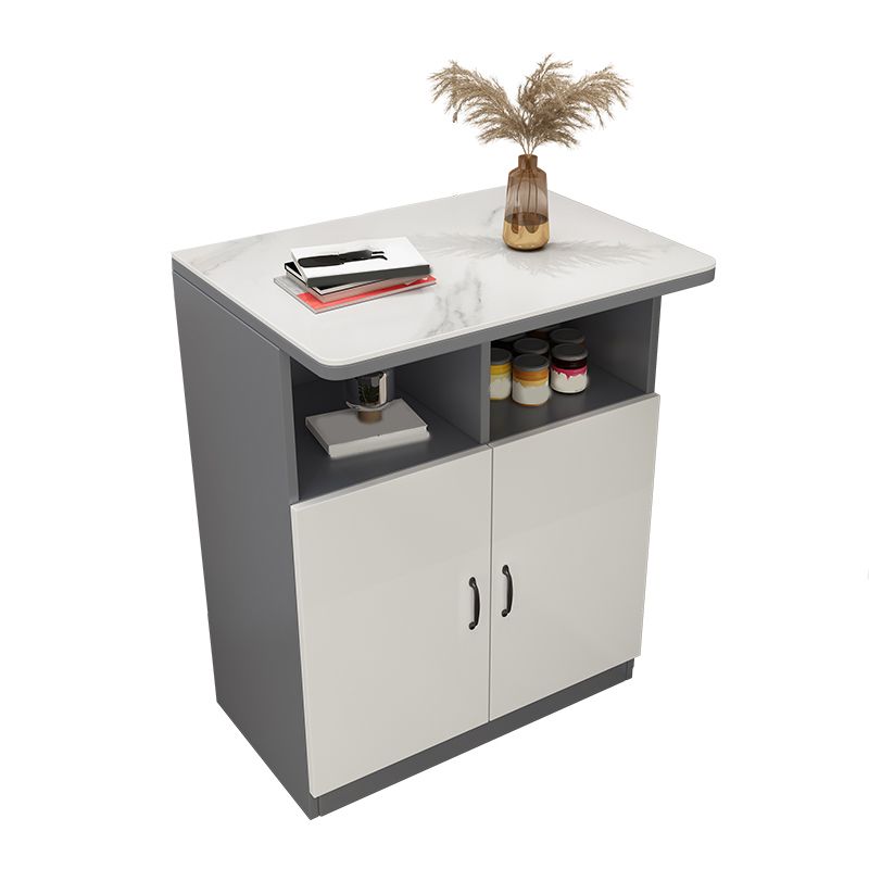 Modern Bistro Bar Table Rectangle Wooden Bar Table with Storage