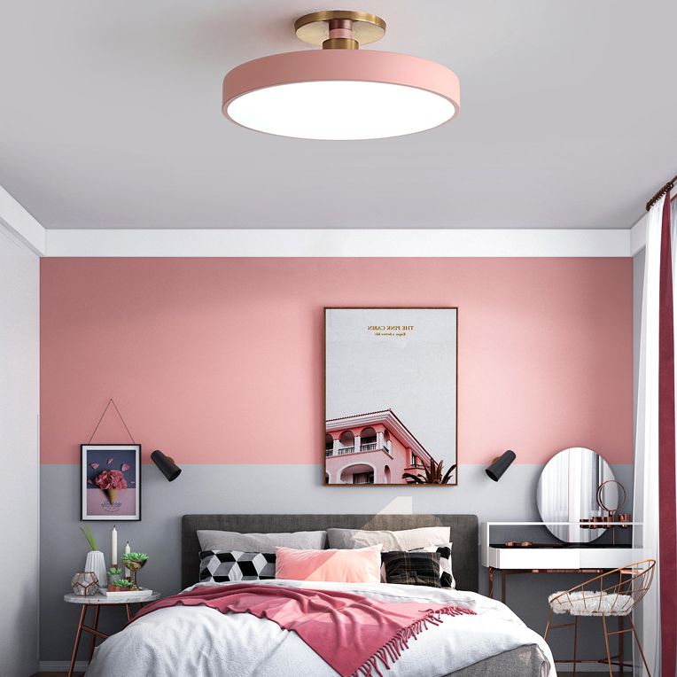 Circular Ring Acrylic Semi Flush Mount Lighting Modern LED Semi Flush Ceiling Light Fixture