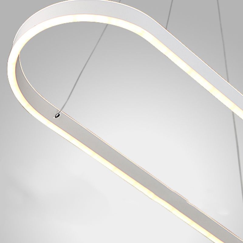 Modern Style Linear Shape Island Lighting Ideas Metal 2 Light Island Pendants in White