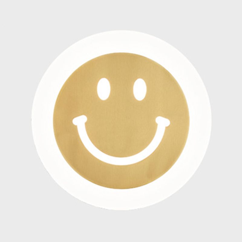 Metal Round Wall Lights Modern 1-Light Wall Light Fixture in Gold