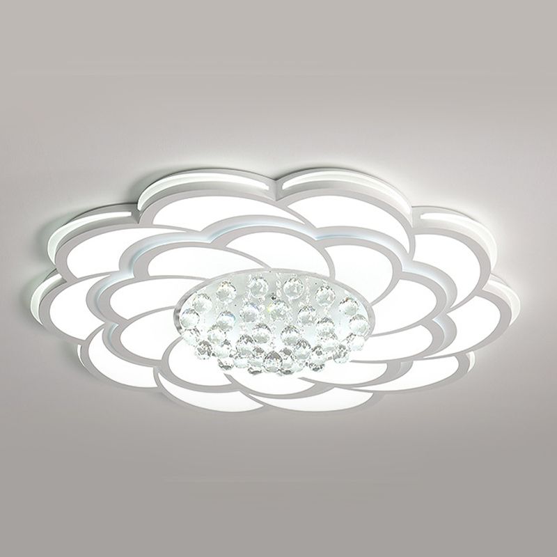 Geometric Flush Mount Fixture Contemporary Metal Flush Light in White