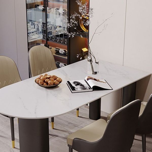 Stone Dining Site Table Simplicity Style Dining Room Collection for Indoor