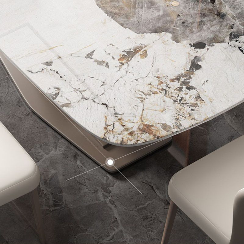 Modern Sintered Stone Dining Table Rectangle Dinner Room Kitchen Table