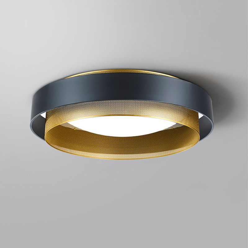 Nordic Circular Flush Mount Metal LED Ceiling Light Fixture for Living Room