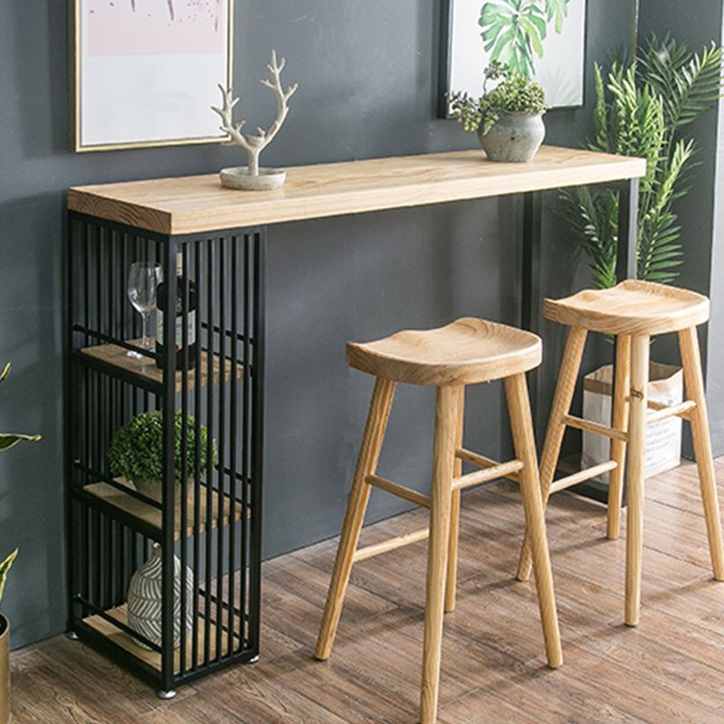 Modern Style Rectangle Bar Table Storable Table for Living Room