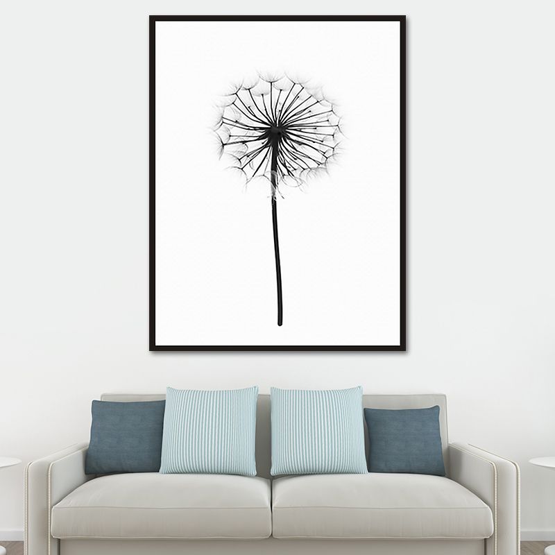 Scandinavian Style Dandelion Print Canvas White Natural Botanical Wall Art Decor
