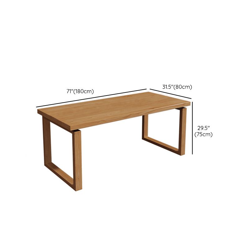 Industrial Dining Room Table Solid Wood Rectangle Dinette Table in Natural