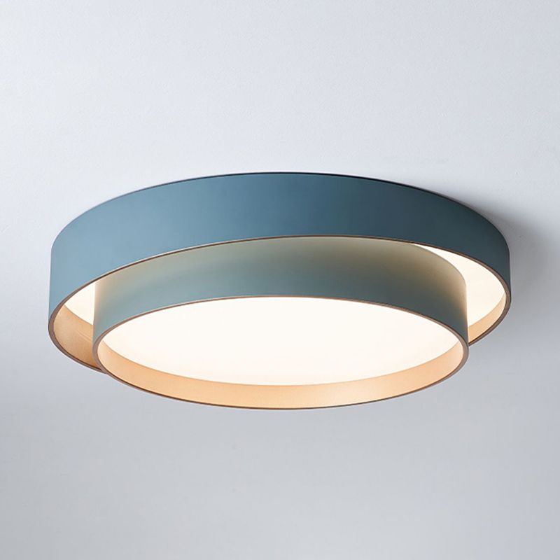 Modernism LED Flush Mount Round Metal Ceiling Light Fixture for Bedroom