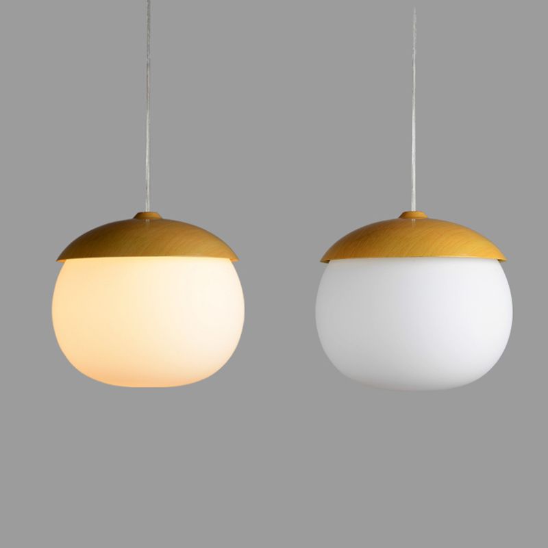 Illuminazione a sospensione a sfera di vetro contemporanea 1 lampada sospesa per la sala da pranzo
