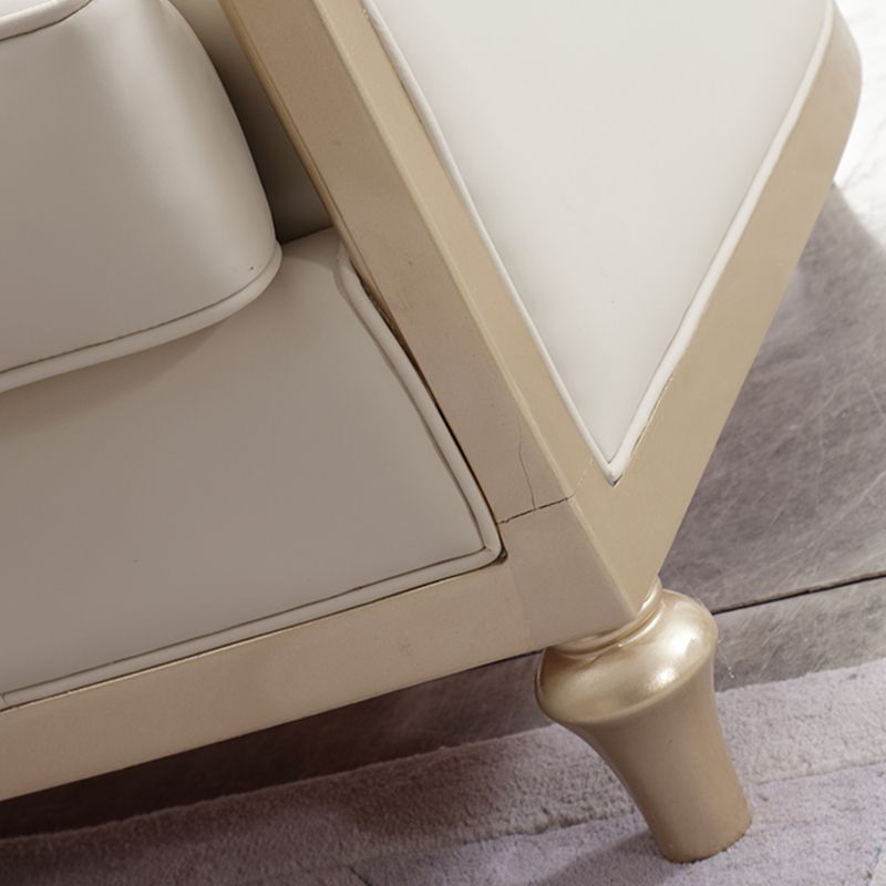 Glam No Distressing Single Cushion Seat Genuine Leather Sofa