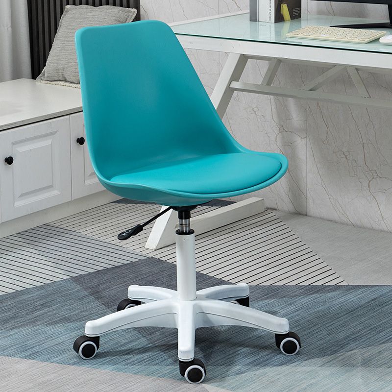 White Nylon Modern Desk Chair Mid-Back Leather Conference Chair