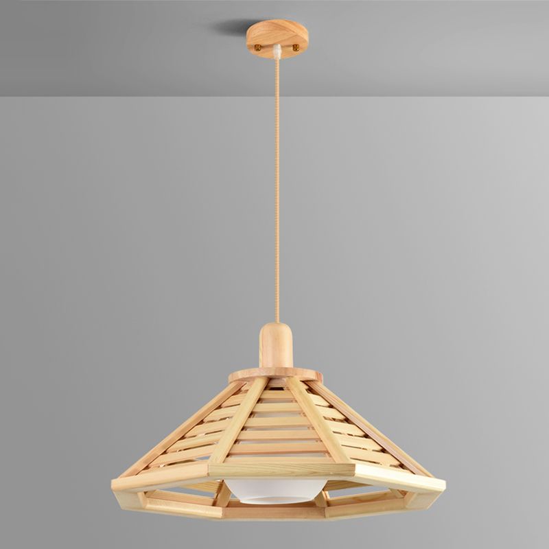 Japanse stijl houten huis kroonluchter handgemaakte houten hanglamp voor bar balkon