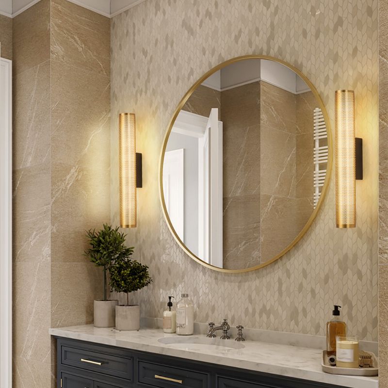 Contemporary Single Brass Bathroom Vanity Light Metal Bath Bar