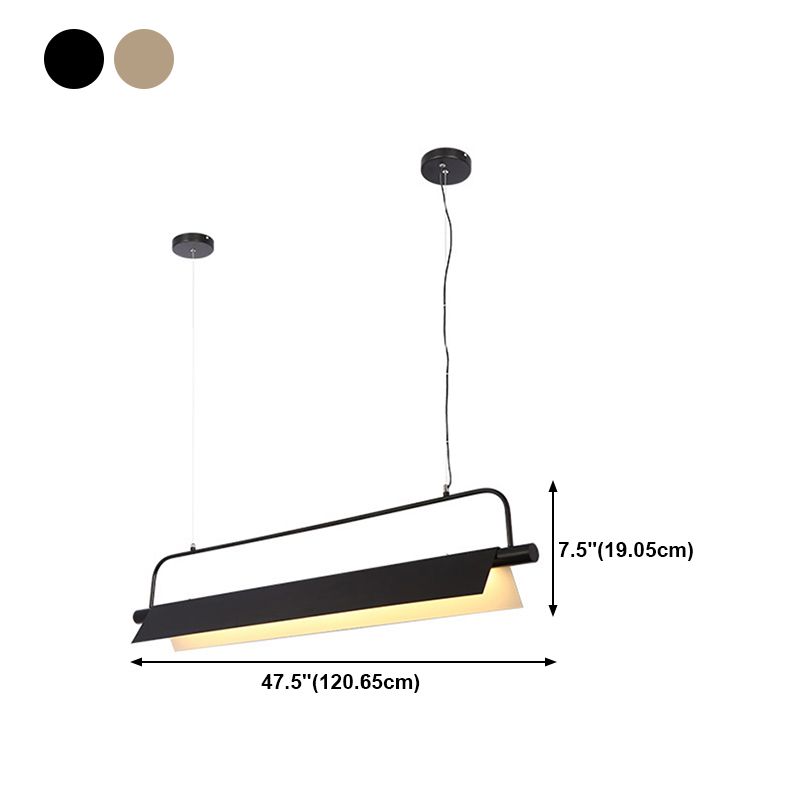 Nordic Metal Island Light Black 47.5" Wide LED Island Pendant for Dining Room
