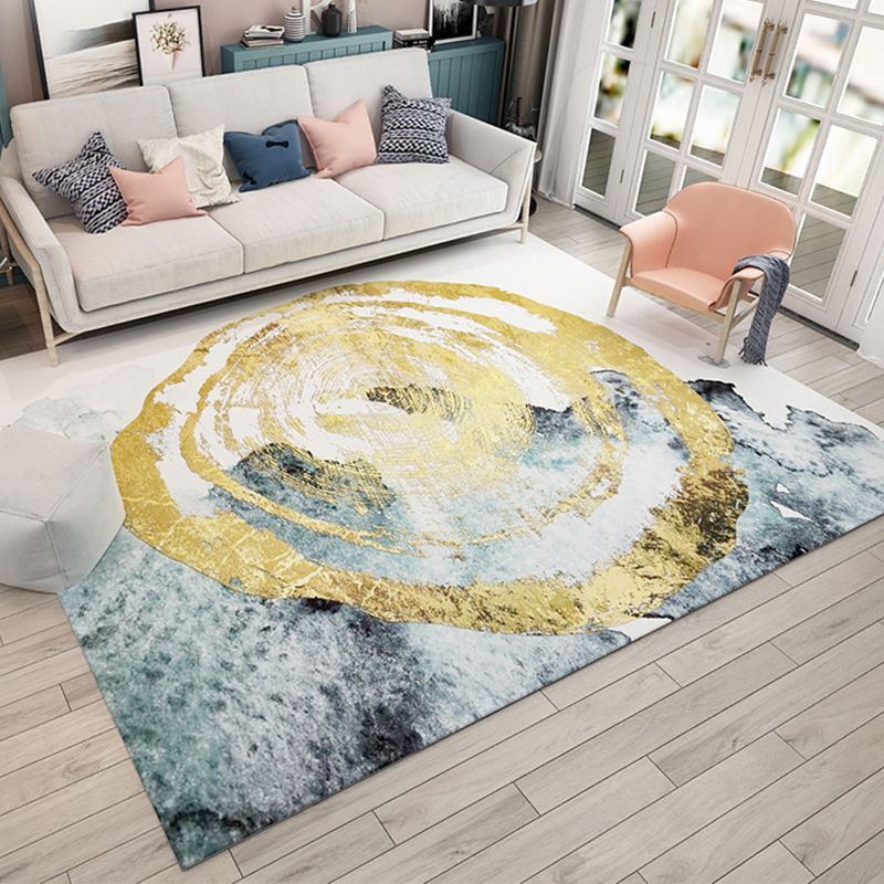 Multi Color Natural Rug Polypropylene Abstract Print Carpet Easy Care Machine Washable Rug for Room