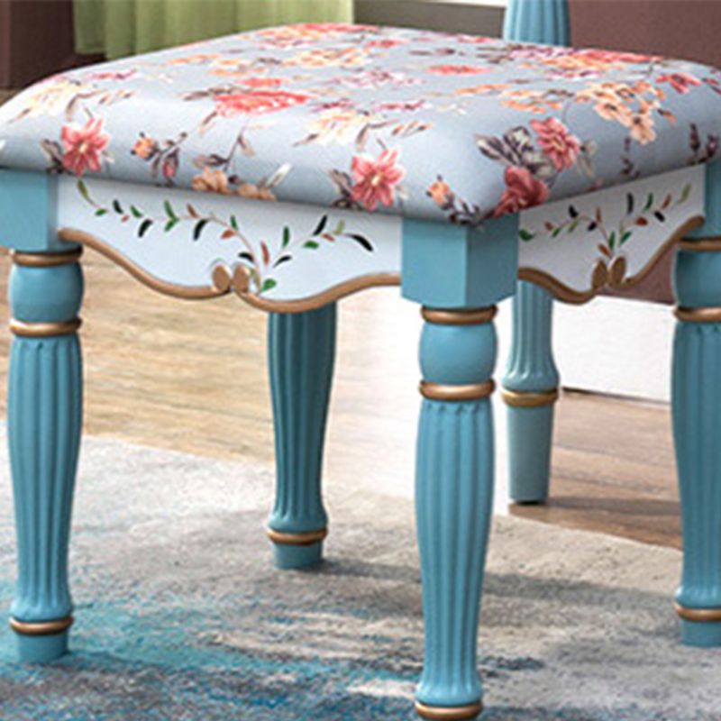 Victorian 2 Drawers MakeupTable Stool Set with Mirror for Bedroom