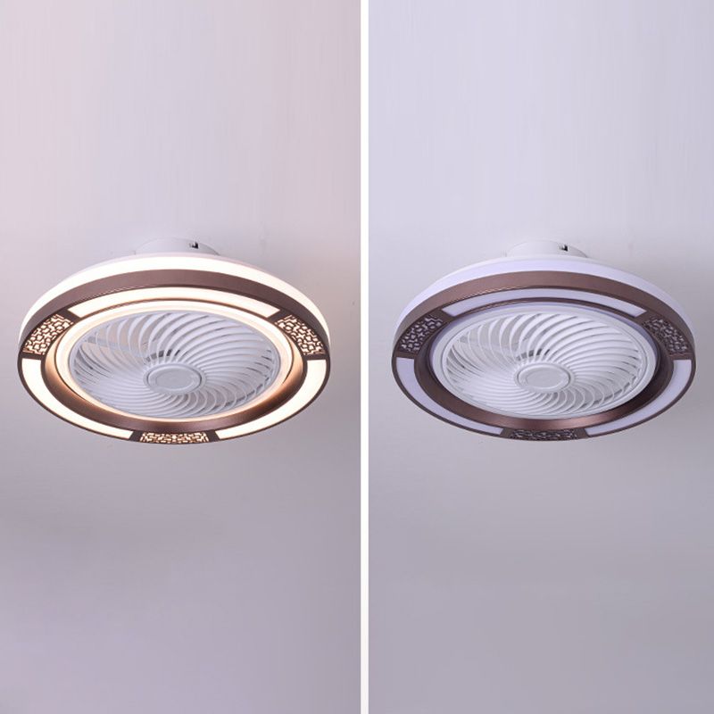 Trommelförmige LED -Deckenlüftungslampe Moderne Metallic LED Semi Flush Leuchte