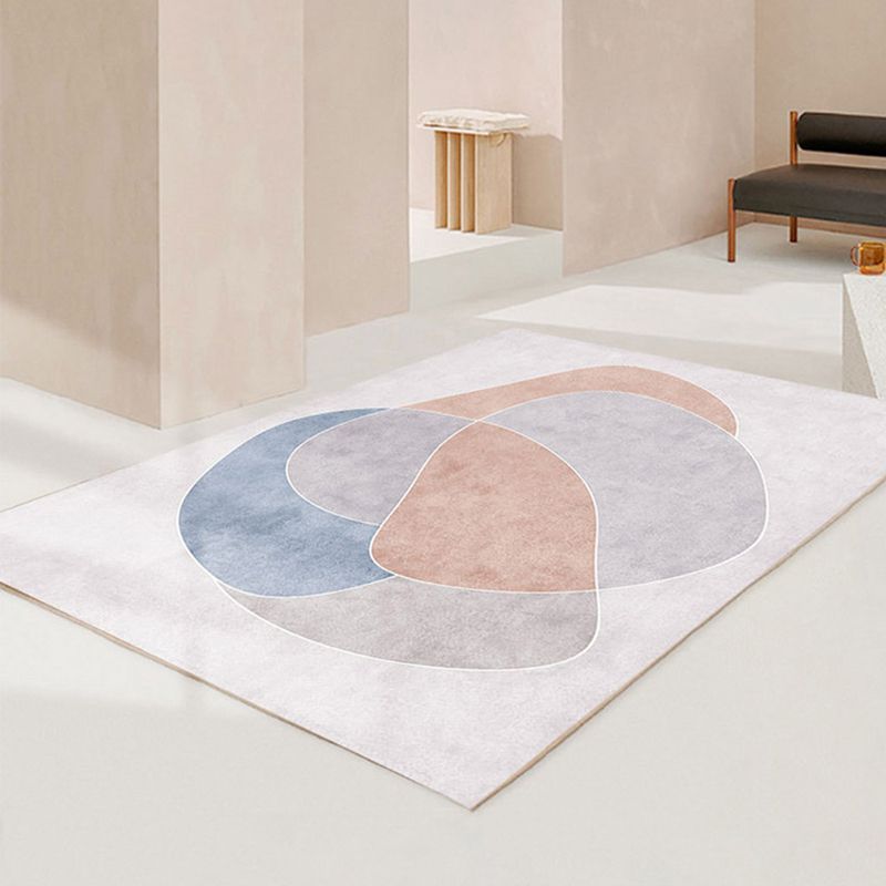 Grey Modern Area Rug Stripe Pattern Polyester Area Carpet Anti-Slip Washable Rug for Living Room