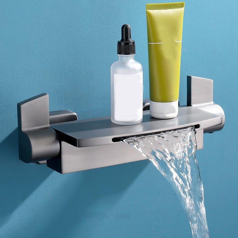 Modern Tub Faucet Trim Copper with Handheld Shower Wall Mount Bath Filler