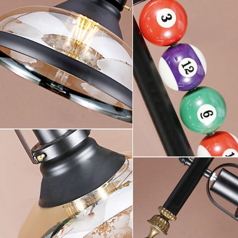 Luces de araña de araña de isla ligera de isla de estilo industrial en negro para restaurante