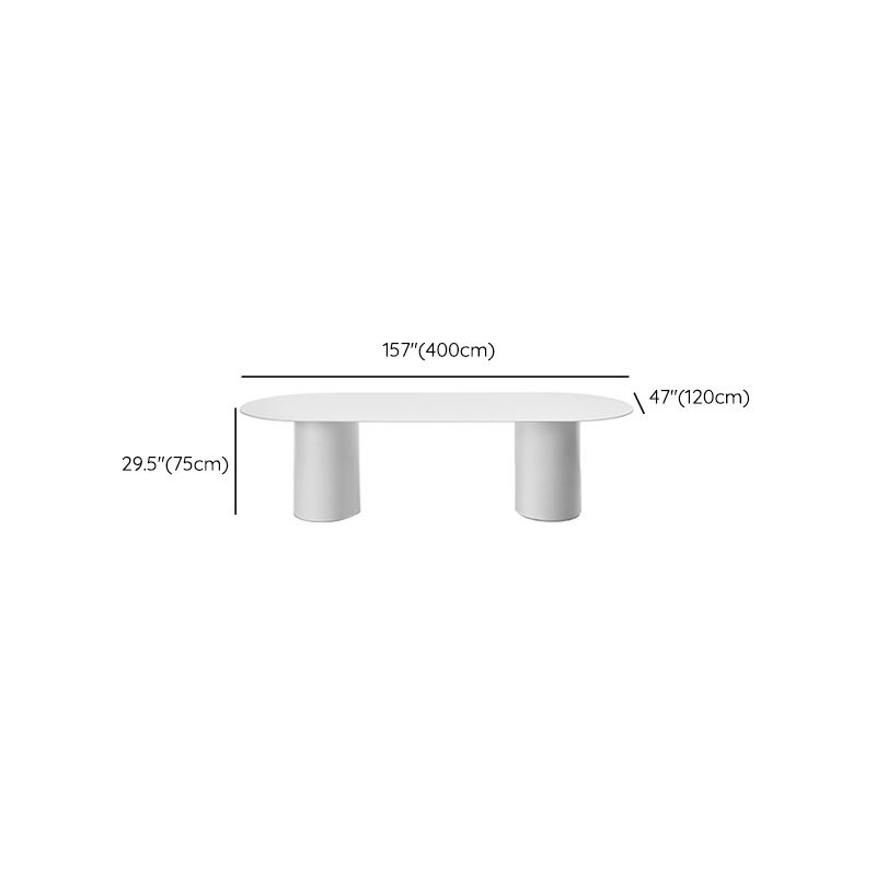 Solid Wood Oval Office Desk Contemporary Writing Desk for Meeting Room