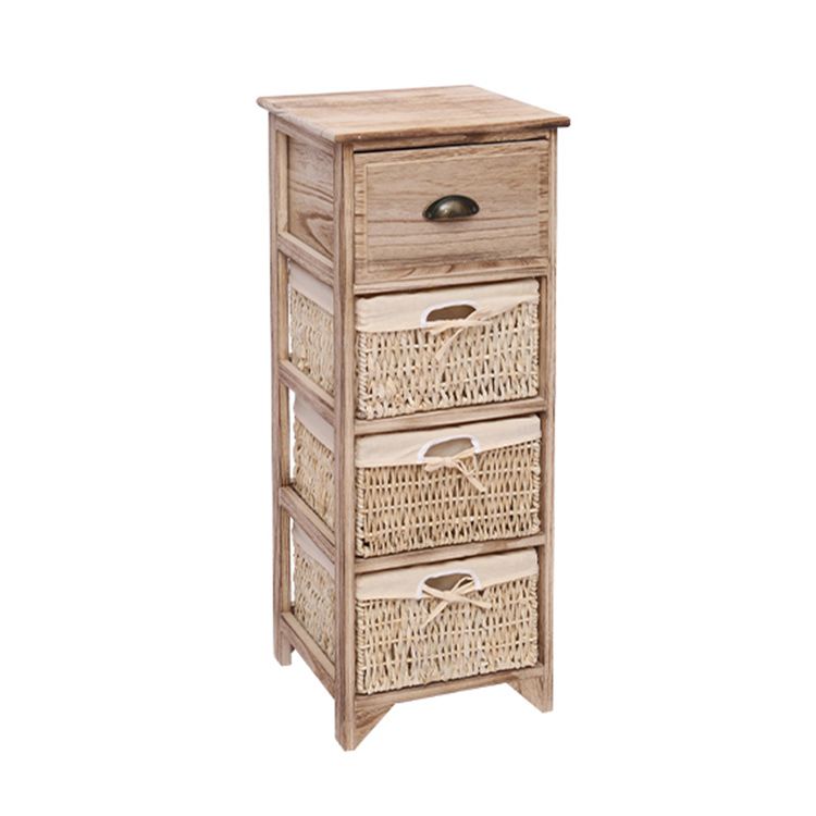 Contemporary Accent Chest with Drawers and Baskets in Natural