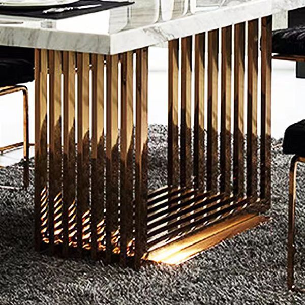 Minimalist 1/2/5 Pieces Furniture Stone Rectangle Dining Table Set in White