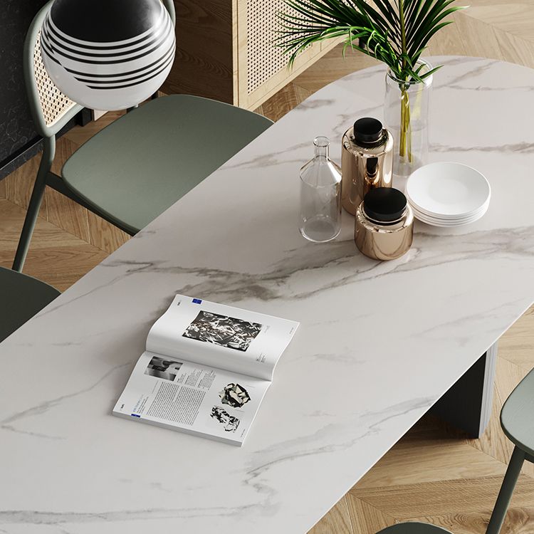 Tavolo da pranzo a doppio piedistallo ovale tavolo da dinette in stile contemporaneo