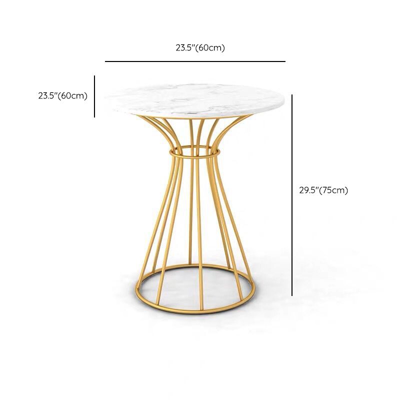 Glam Faux Marble Dining Set Round 1/2/3/4/5 Pieces Dining Set for Home Use