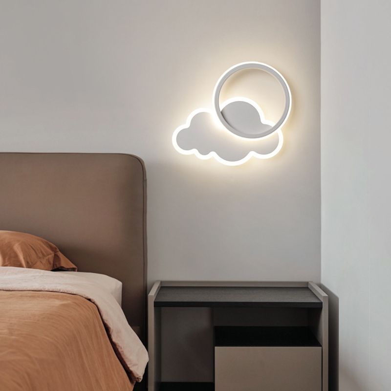 Single Modernism White Wall Mounted Sconce LED Statement Wall Light