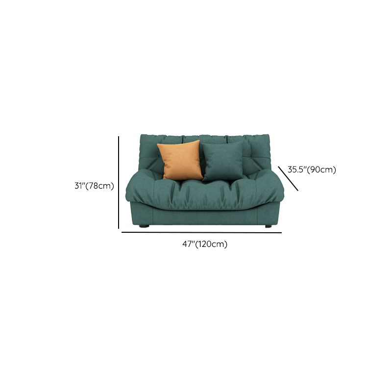 Dark Green Fabric Sofa Contemporary Armless Settee Apartment Seating