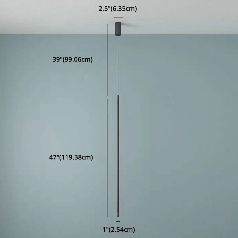 Luce di illuminazione a sospensione in metallo lineare Lampada sospensione a soffitto nera a LED contemporanea