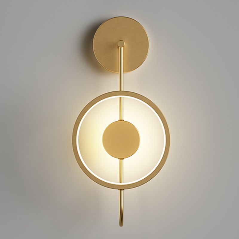 Round Shape Metal Wall Sconce Modern Style 1 Light Wall Mount Lighting