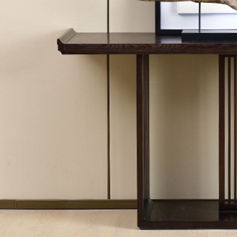 Rectangle Shape Contemporary Console Table Dark Brown Ash Console Sofa Table