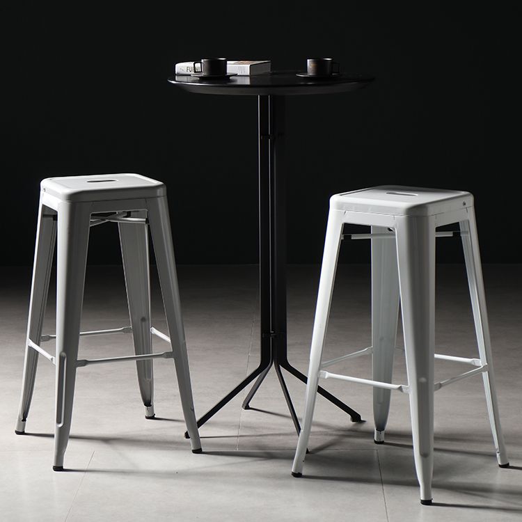 Industrial Square Backless Stool Folding Iron Bar Stool for Bristol