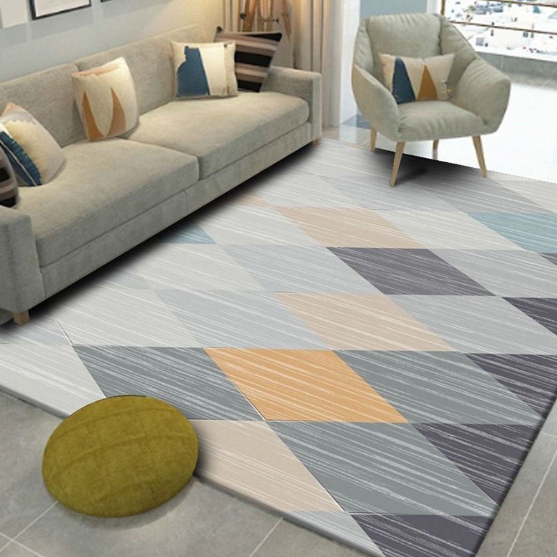 Mehrfarbiger Deko-Teppich, moderner, geometrisch gemusterter Teppich, Polyester, haustierfreundlich, rutschfester Innenteppich